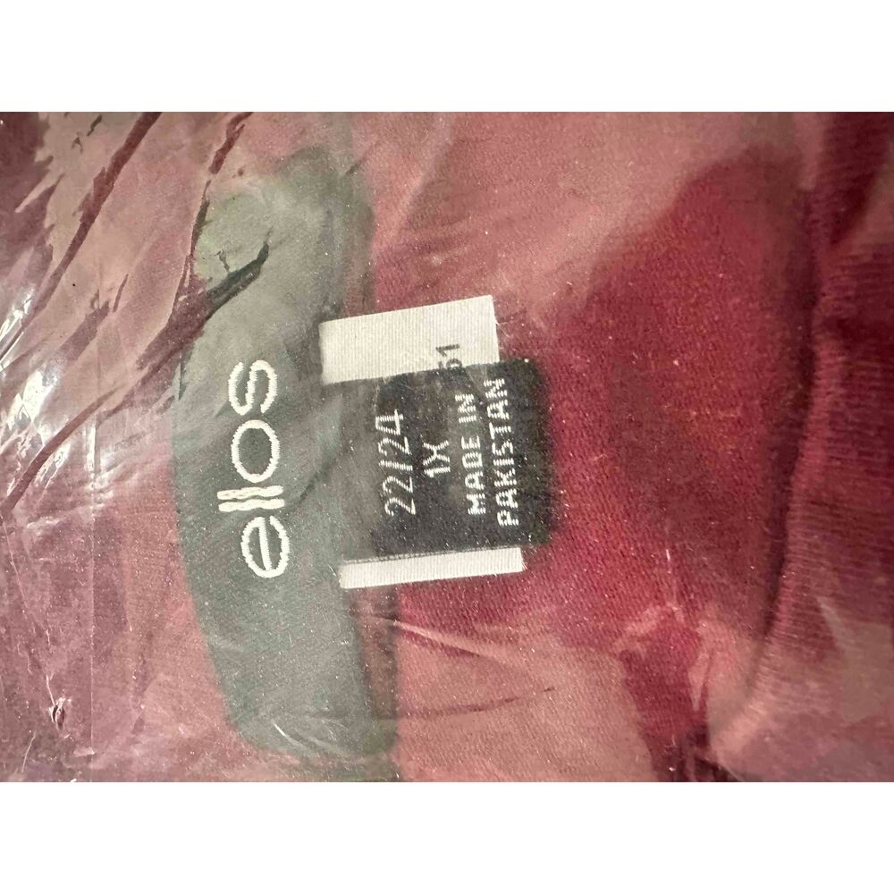 NWT Ellos Maxi Dress Womens Size 22/24 Maroon Red Maxi Long Sleeve - Picture 2 of 9